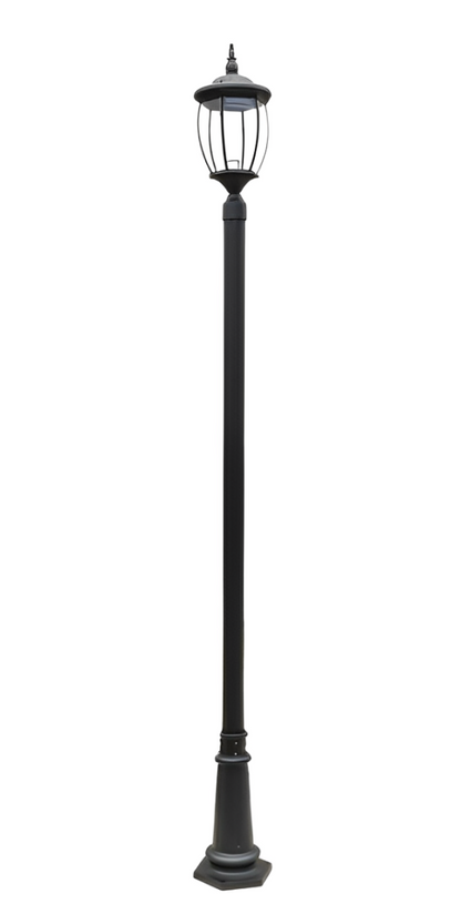 Residential Grade Courtyard Outdoor Post LED Street Light Fixture with 6.5 ft Pole and Pedestal Combo – Total Height 9.6 ft