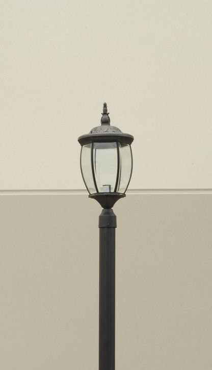 Residential Grade Courtyard Outdoor Post LED Street Light Fixture with 6.5 ft Pole and Pedestal Combo – Total Height 9.6 ft