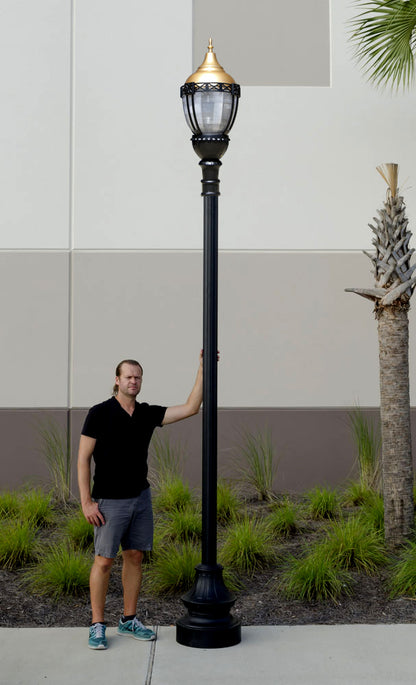 Premier Municipal Quality Street Light Package with Gold Globe - LED