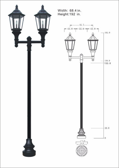 Double Lantern Style Municipal Quality Street Light Package - LED
