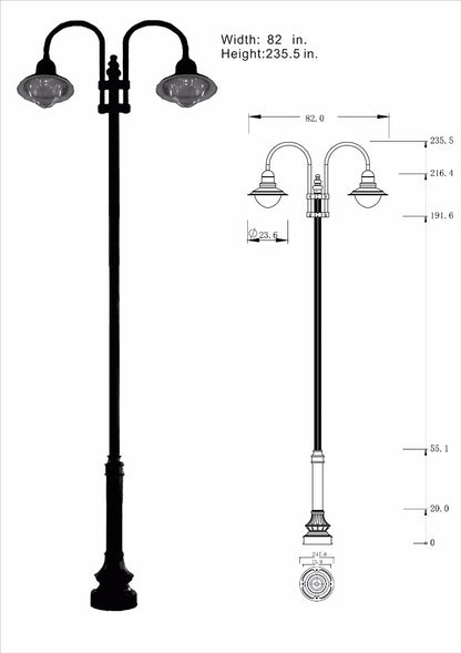 Double Fixture Dark Sky Municipal Quality Street Light Package - LED