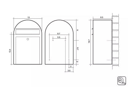 Bobi Classic Front Access Modern Locking Red Mailbox and Round Red Post Combo