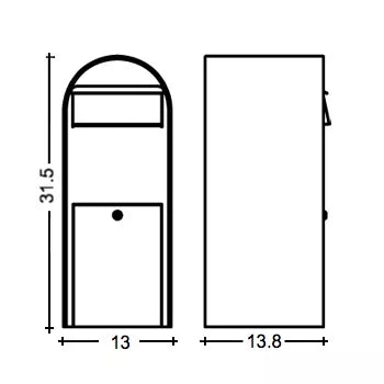 Bobi Jumbo Front Access Package Stainless Steel Mailbox and Round Stainless Steel Post Combo