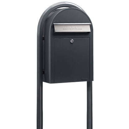 Bobi Grey Round Mailbox Post