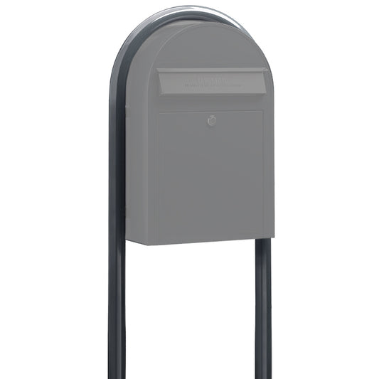 USPS Bobi Grey Round Mailbox Post