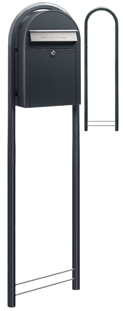 Bobi Grey Round Mailbox Post