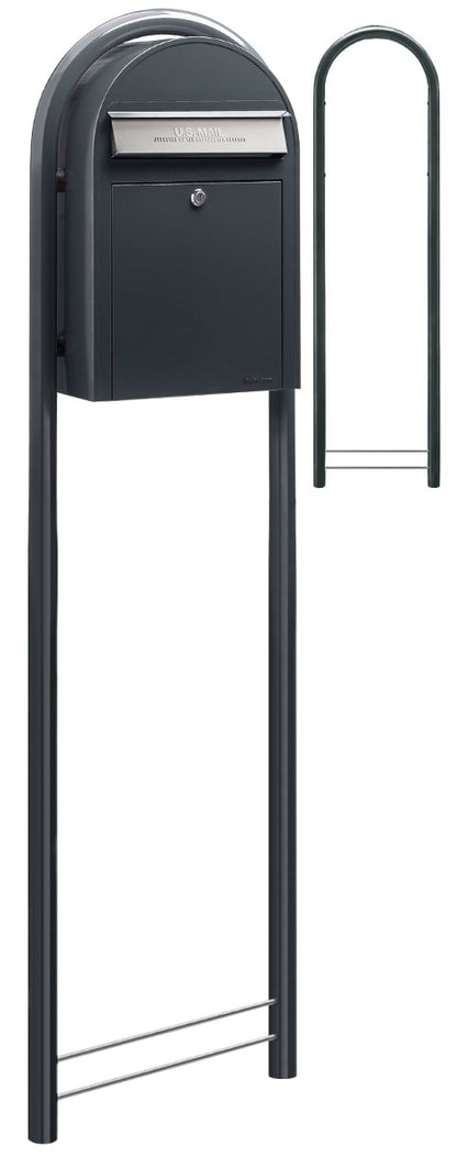 Bobi Grey Round Mailbox Post