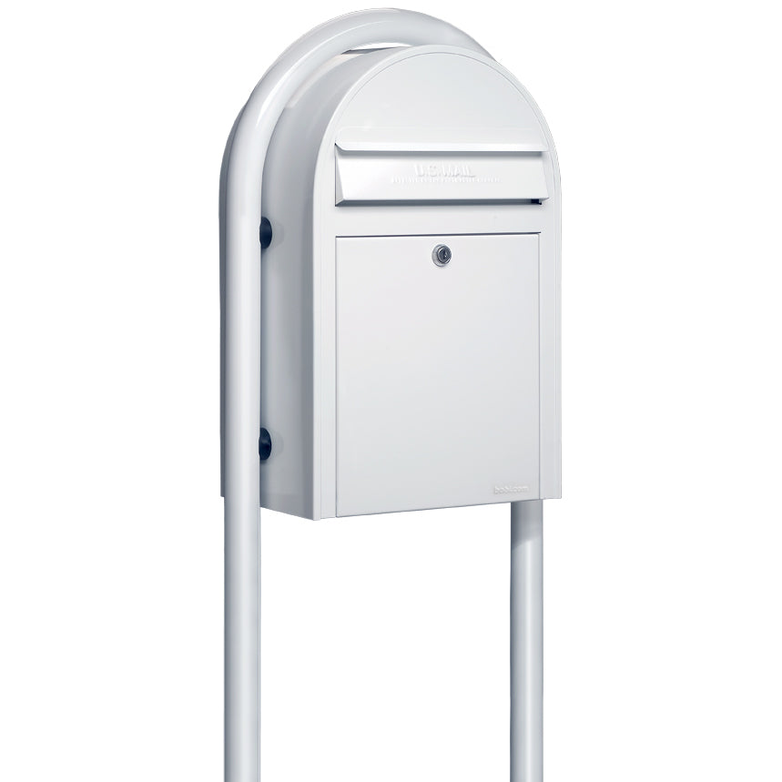 Bobi White Round Mailbox Post