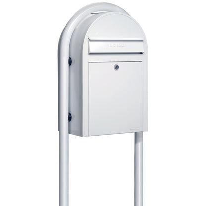 Bobi White Round Mailbox Post
