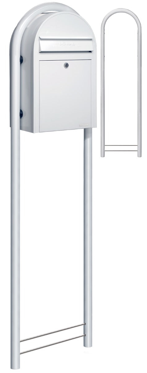 Bobi White Round Mailbox Post