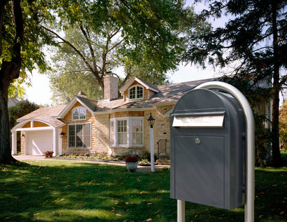 Bobi Zinc Plated Round Mailbox Post