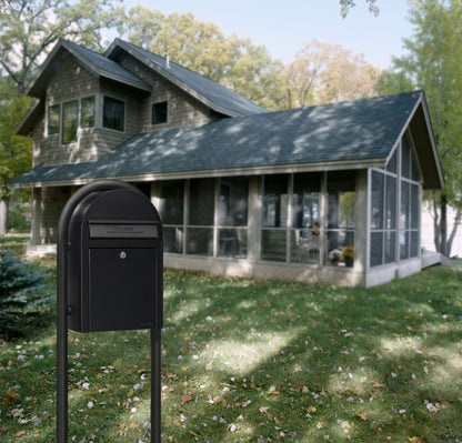 Bobi Structured Black Round Mailbox Post