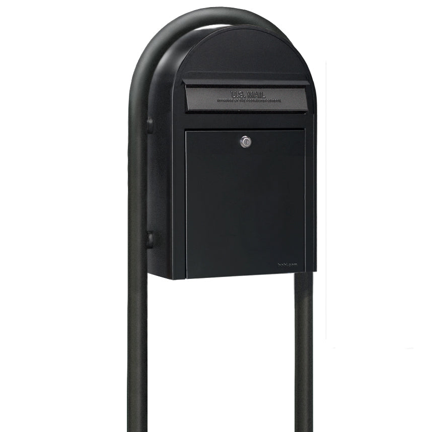 Bobi Structured Black Round Mailbox Post