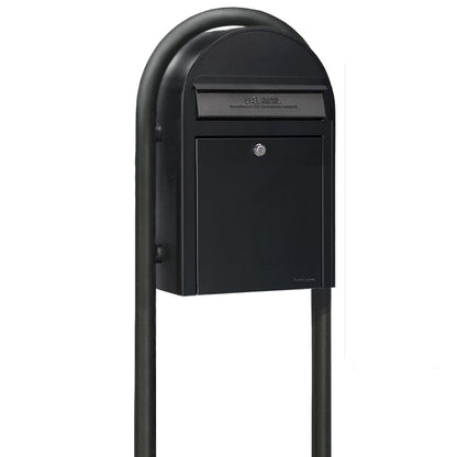 Bobi Structured Black Round Mailbox Post