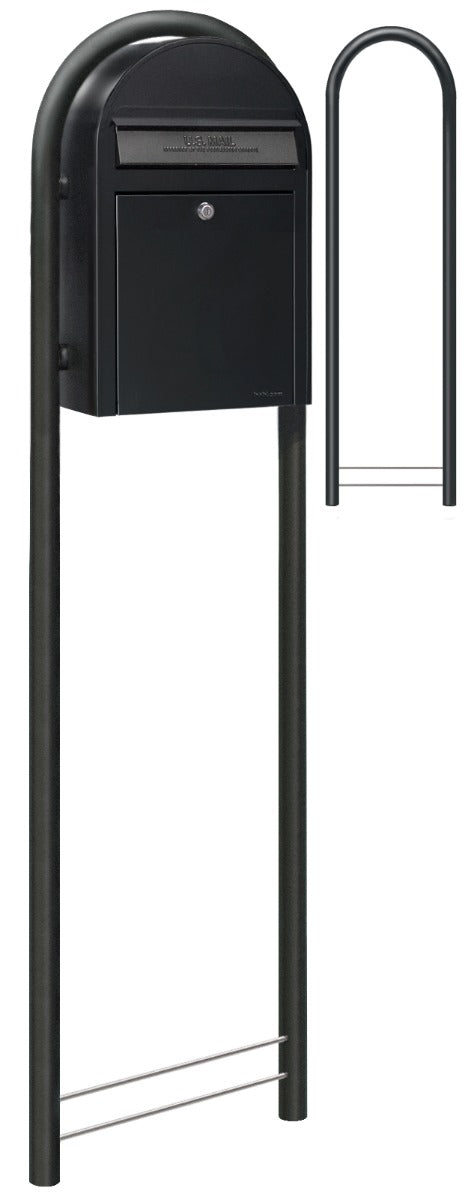 Bobi Structured Black Round Mailbox Post