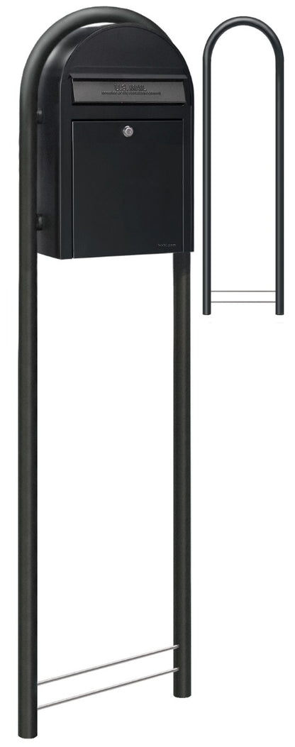 Bobi Structured Black Round Mailbox Post