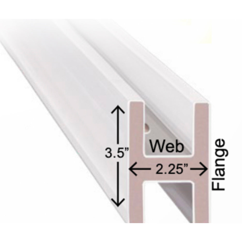 Timeless Fence Rigid PVC H-Posts 3.5" Pack of 10 - 6 ft