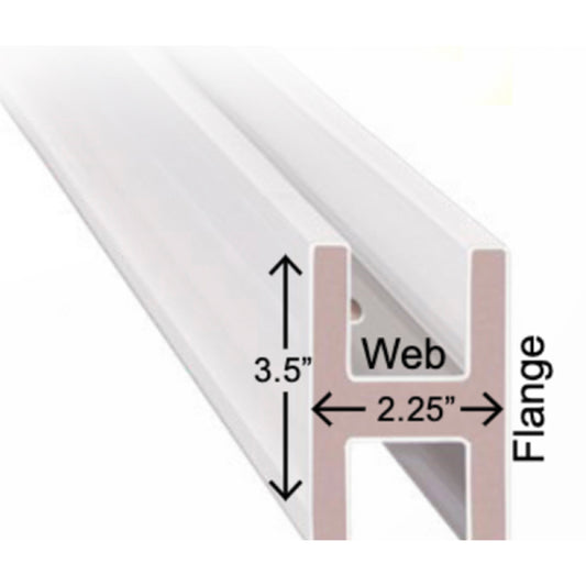 Timeless Fence Rigid PVC H-Posts 3.5" Pack of 10 - 8 ft