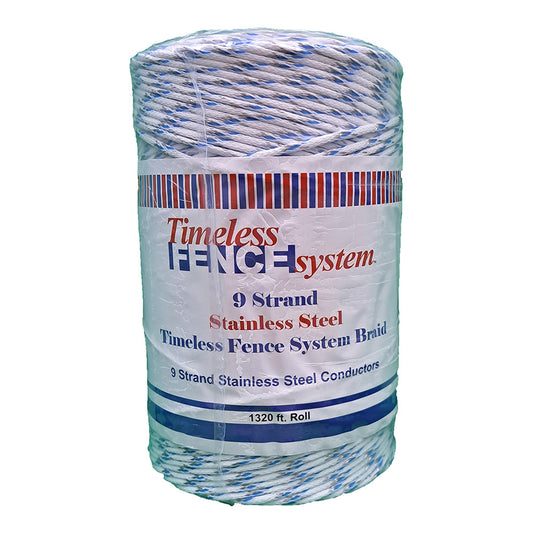 Timeless Fence 9 STRAND STAINLESS STEEL POLYBRAID 1320ft