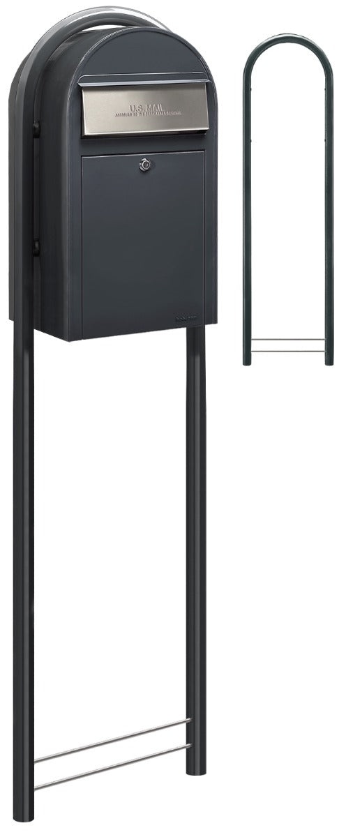 Bobi Grey Round Mailbox Post