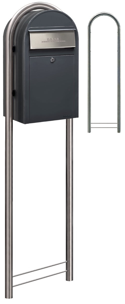 Bobi Zinc Plated Round Mailbox Post