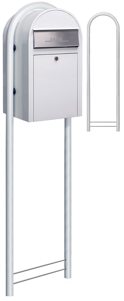 Bobi White Round Mailbox Post