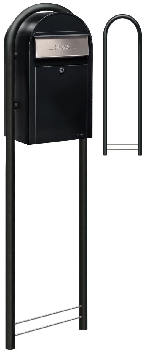Bobi Structured Black Round Mailbox Post