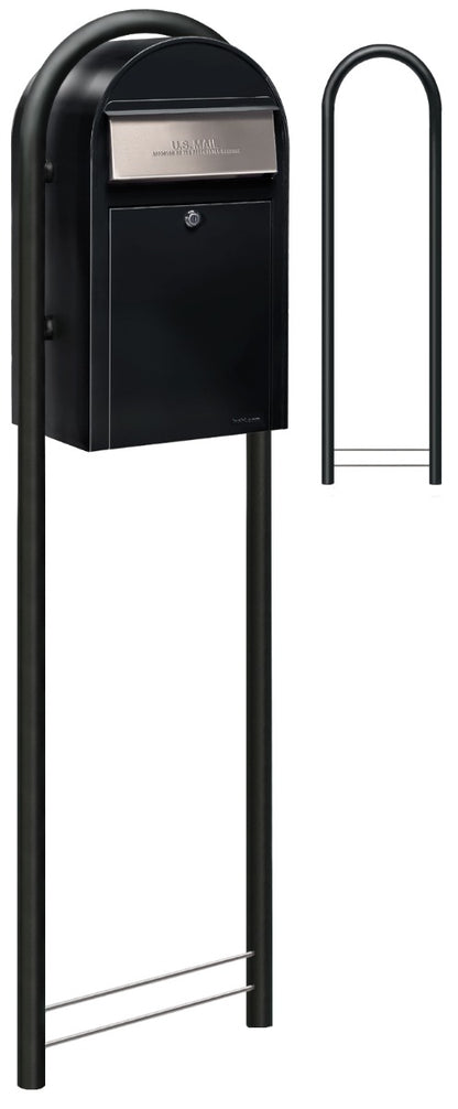 Bobi Structured Black Round Mailbox Post
