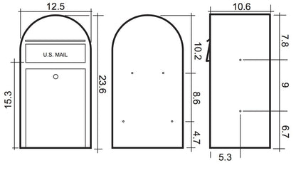 USPS Bobi Grande Front Access Red Mailbox