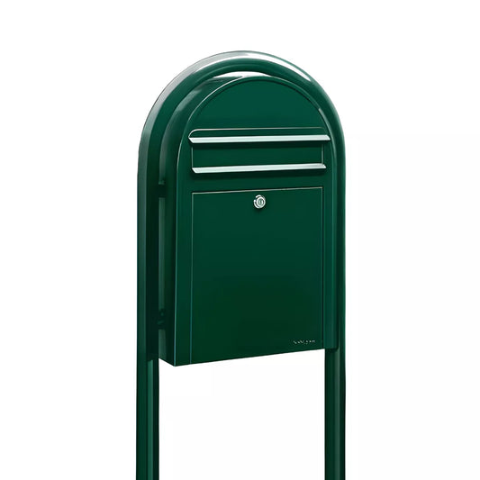 Bobi Classic Slim Front Access Modern Locking Mailbox and Round Post Combo – Multiple Color Options