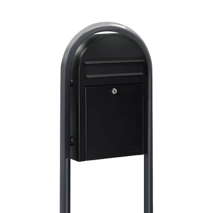 Bobi Classic Slim Front Access Modern Locking Mailbox and Round Post Combo – Multiple Color Options
