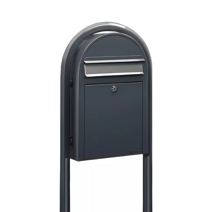 Bobi Classic Slim Front Access Modern Locking Mailbox and Round Post Combo – Multiple Color Options