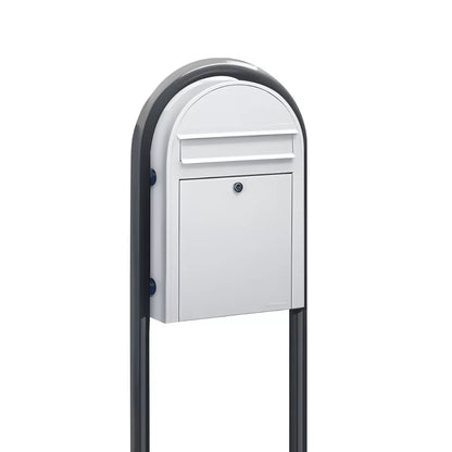 Bobi Classic Slim Front Access Modern Locking Mailbox and Round Post Combo – Multiple Color Options