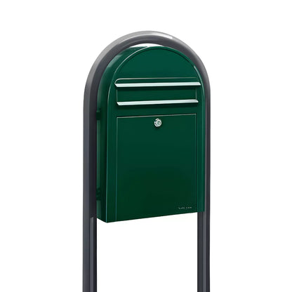 Bobi Classic Slim Front Access Modern Locking Mailbox and Round Post Combo – Multiple Color Options