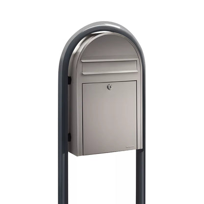 Bobi Classic Slim Front Access Modern Locking Mailbox and Round Post Combo – Multiple Color Options