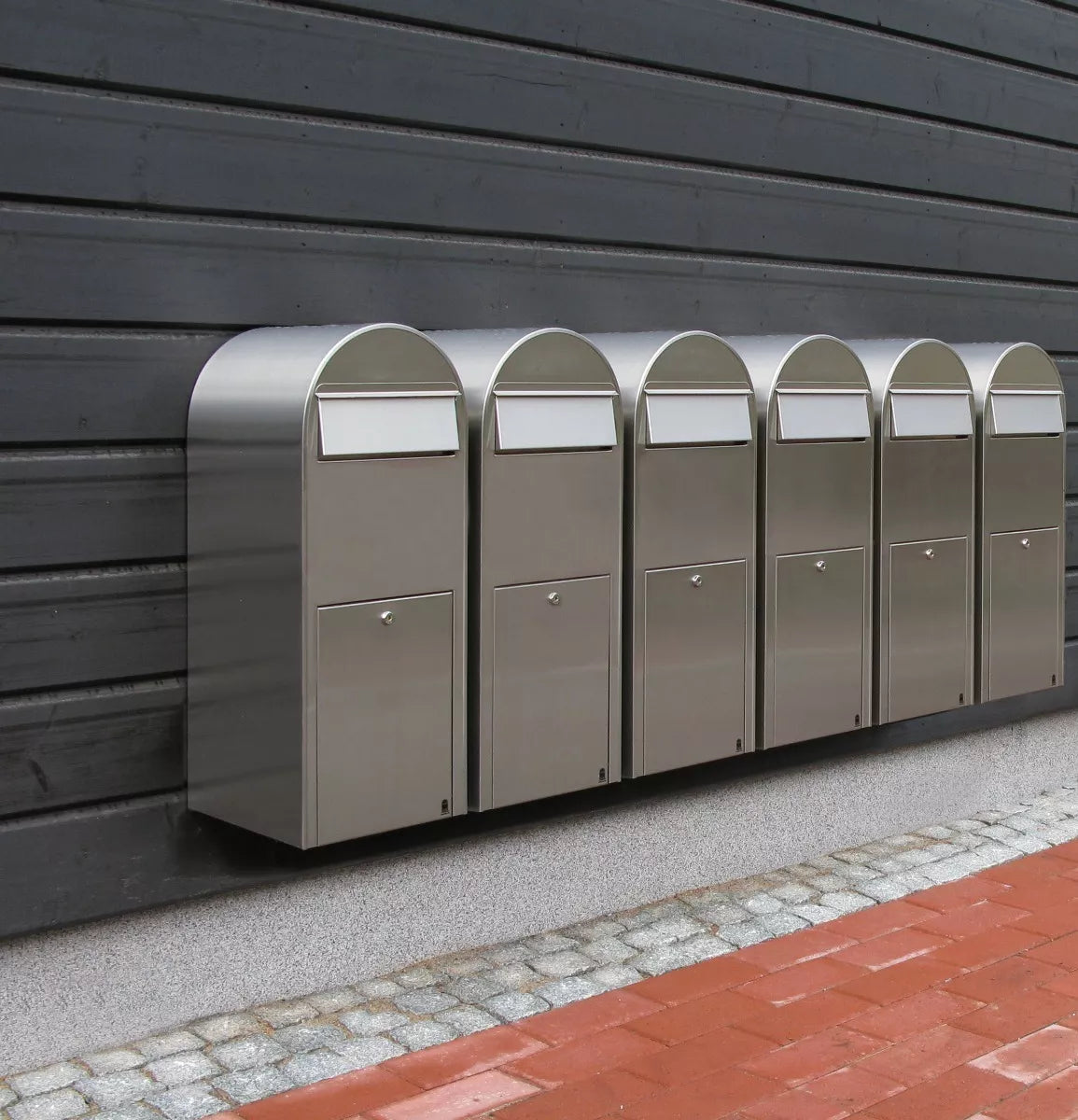 Bobi Jumbo Front Access Package Stainless Steel Mailbox and Round Stainless Steel Post Combo