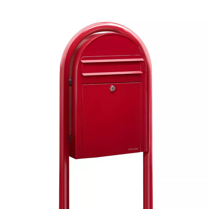 Bobi Classic Slim Front Access Modern Locking Mailbox and Round Post Combo – Multiple Color Options