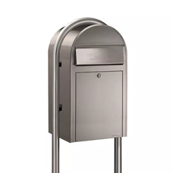 Stainless Steel Bobi Grande Mailbox with Stainless Steel Post