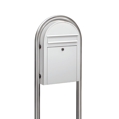 Bobi Classic Slim Front Access Modern Locking Mailbox and Round Post Combo – Multiple Color Options