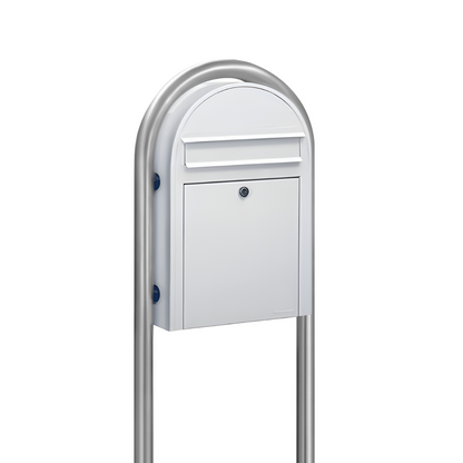 Bobi Classic Slim Front Access Modern Locking Mailbox and Round Post Combo – Multiple Color Options