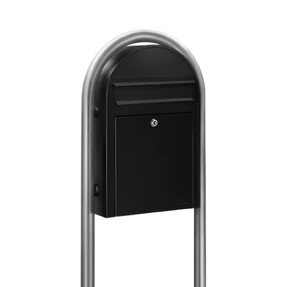 Bobi Classic Slim Front Access Modern Locking Mailbox and Round Post Combo – Multiple Color Options