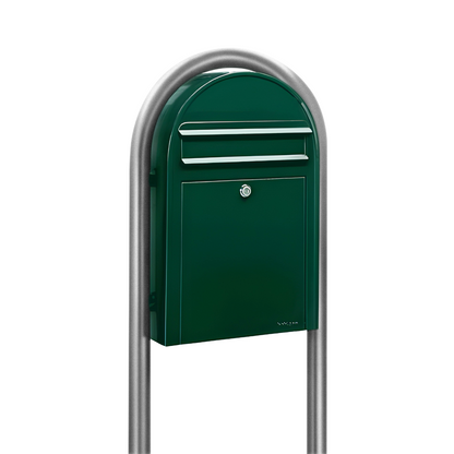 Bobi Classic Slim Front Access Modern Locking Mailbox and Round Post Combo – Multiple Color Options