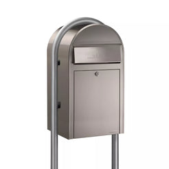 Stainless Steel Bobi Grande Mailbox with Zinc Post